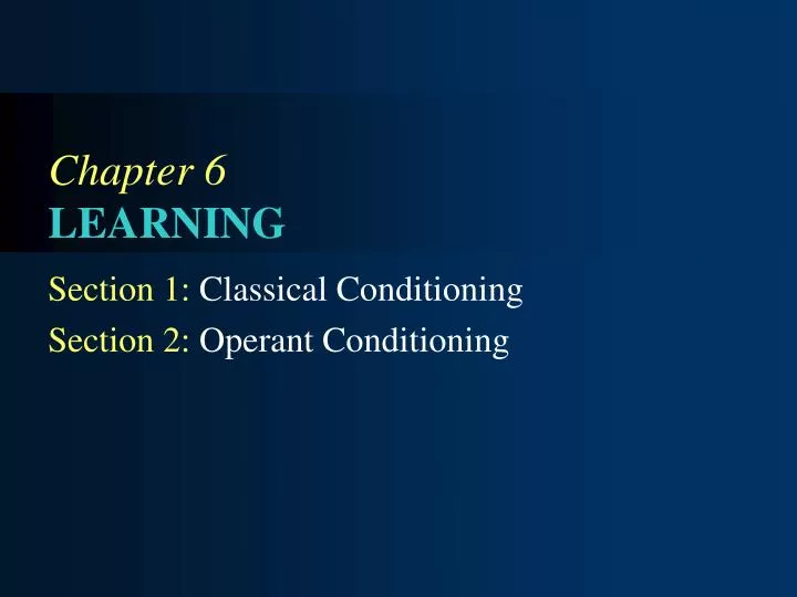 chapter 6 learning