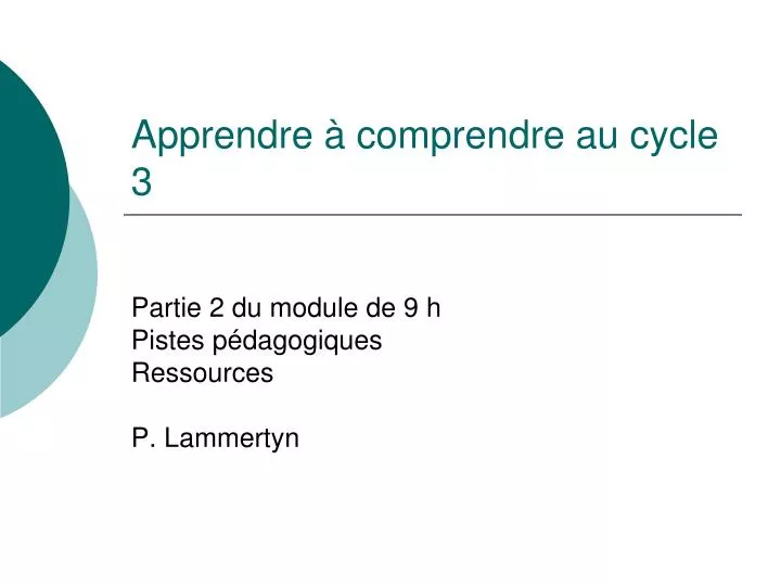 apprendre comprendre au cycle 3