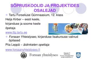 s pruskoolid ja projektides osalejad