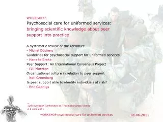_ 12th European Conference on Traumatic Stress Vienna 2-5 June 2011