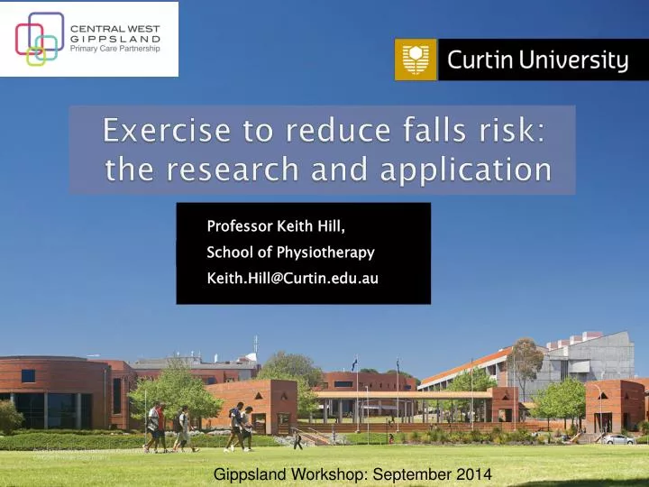 exercise to reduce falls risk the research and application