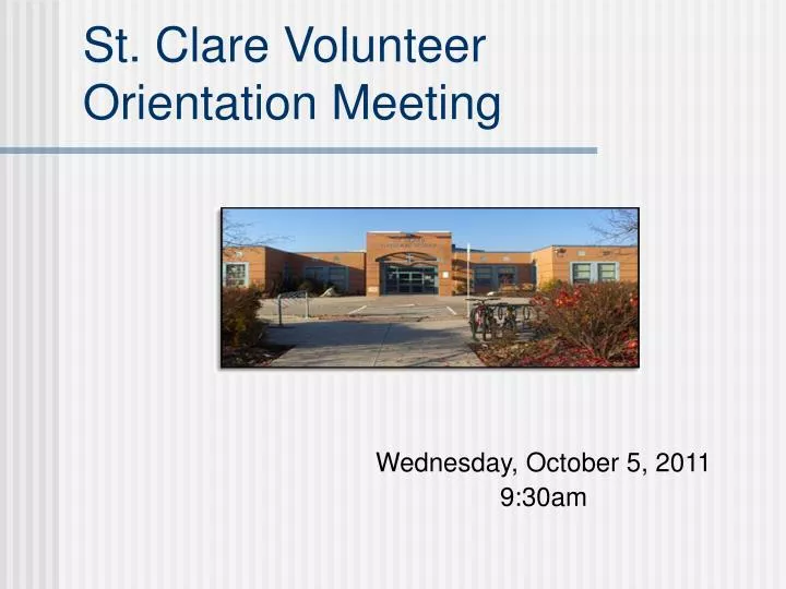 st clare volunteer orientation meeting