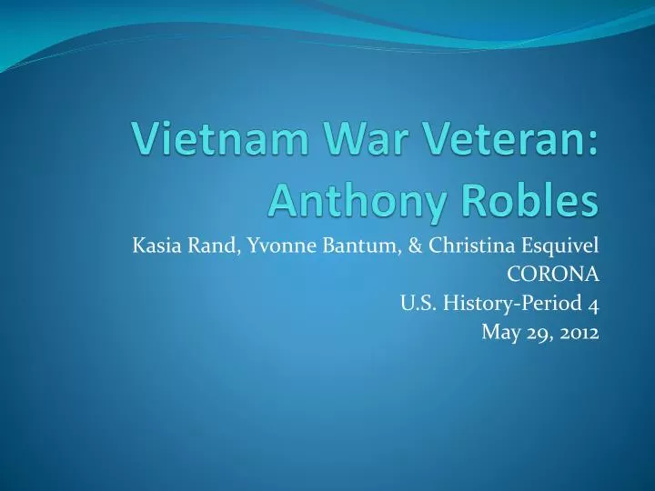 vietnam war veteran anthony robles