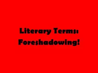 Literary Terms: