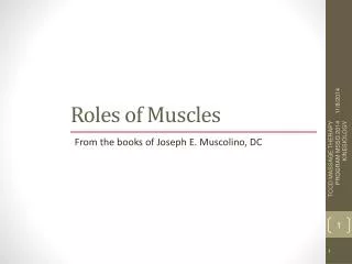 Roles of Muscles