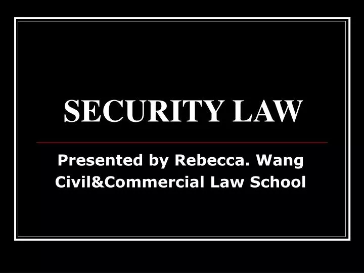 security law