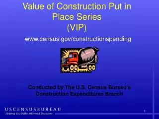 Value of Construction Put in Place Series (VIP) census/constructionspending