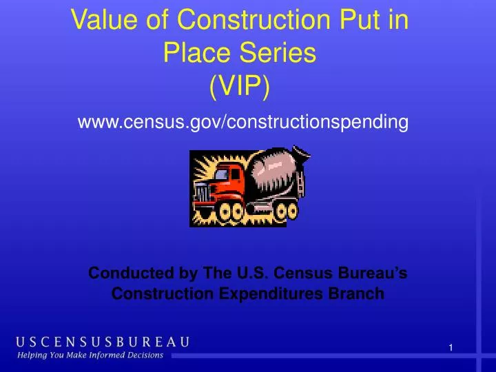 value of construction put in place series vip www census gov constructionspending