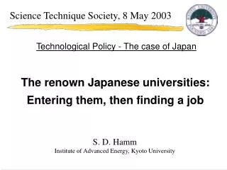 The renown Japanese universities: Entering them, then finding a job