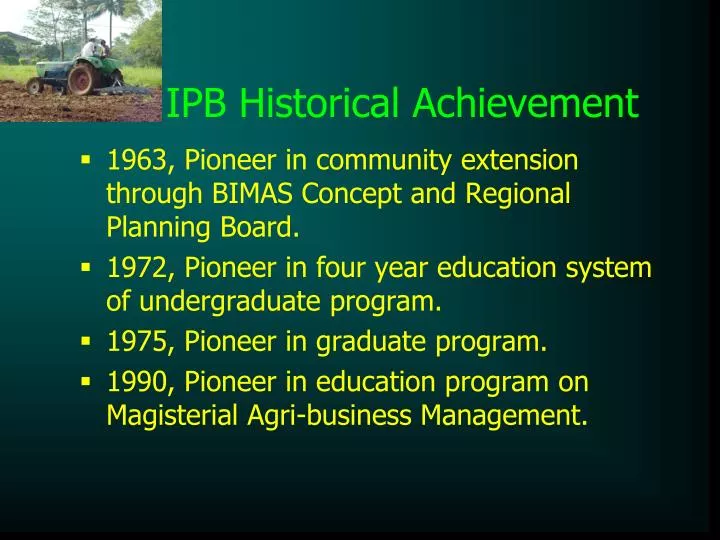 ipb historical achievement