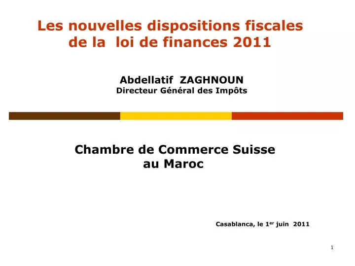 les nouvelles dispositions fiscales de la loi de finances 2011