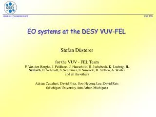 EO systems at the DESY VUV-FEL