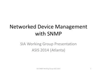 Networked Device Management with SNMP