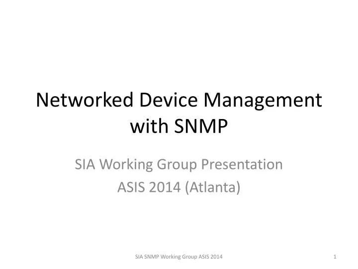 networked device management with snmp