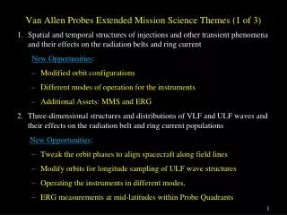 Van Allen Probes Extended Mission Science Themes (1 of 3)