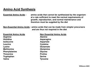 Amino Acid Synthesis