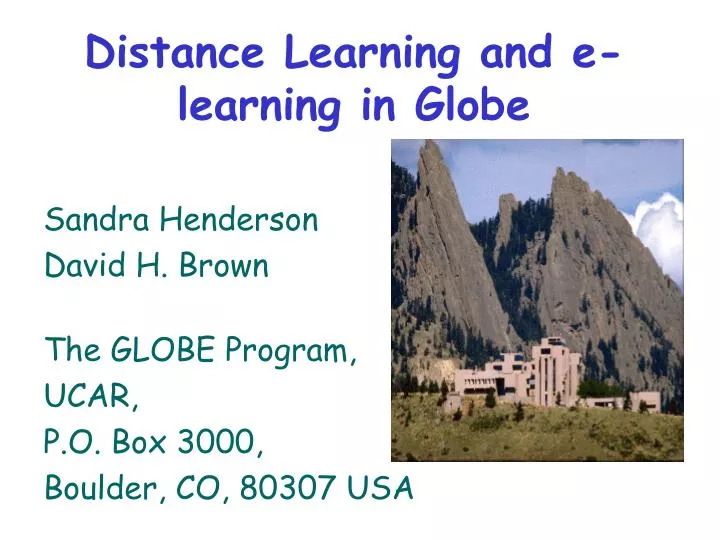 distance learning and e learning in globe
