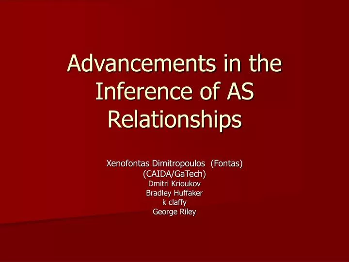 advancements in the inference of as relationships
