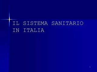 il sistema sanitario in italia