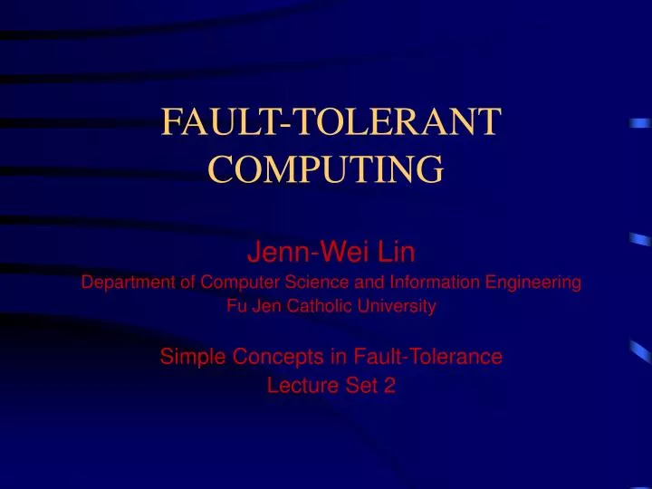 fault tolerant computing