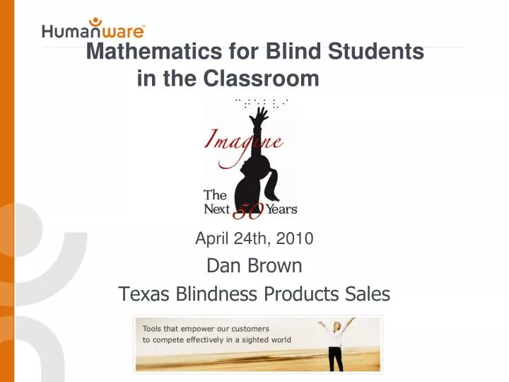 mathematics for blind students in the classroom