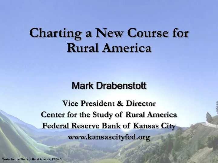 charting a new course for rural america