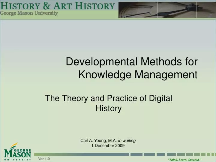 developmental methods for knowledge management