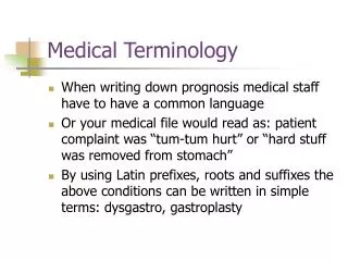 Medical Terminology