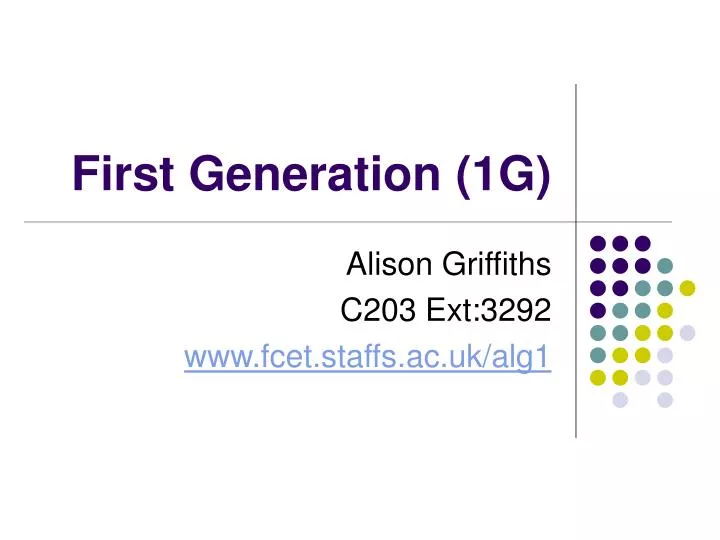 first generation 1g