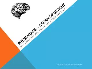 presentatie sadan opdracht