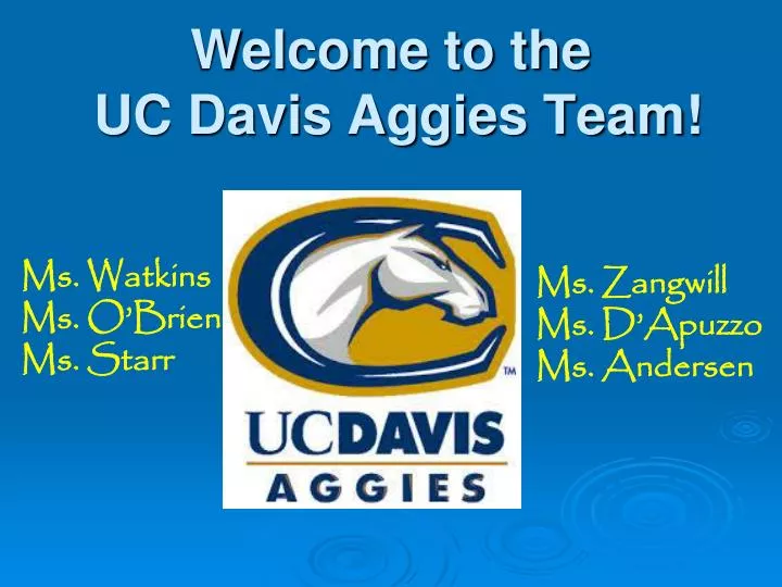 welcome to the uc davis aggies team