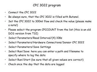 CPC 3022 program