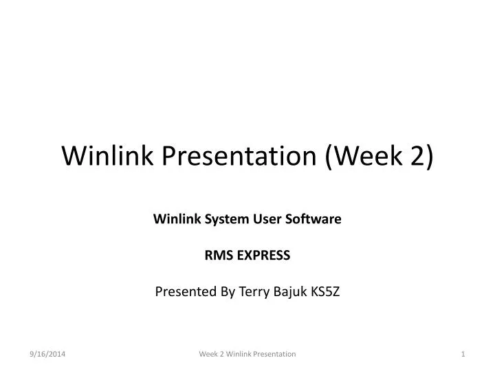 winlink presentation week 2