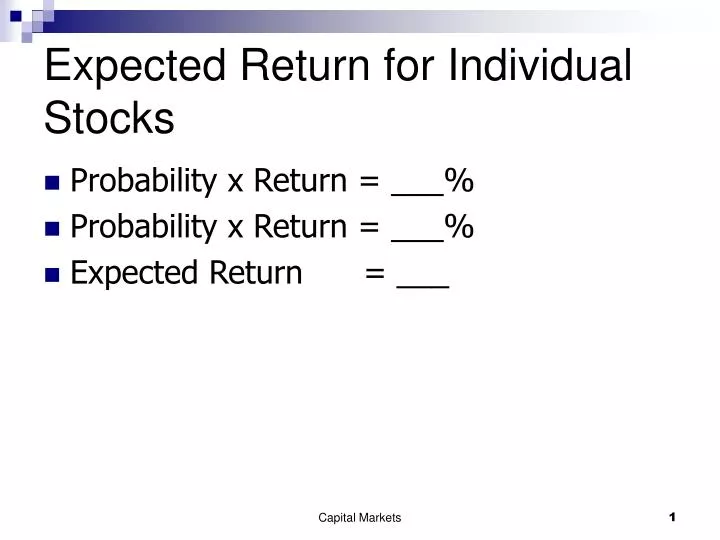 expected return for individual stocks