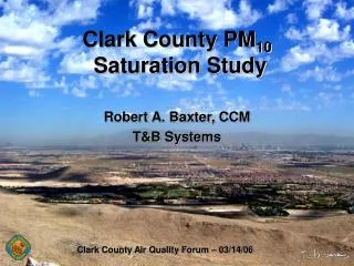Clark County PM 10 Saturation Study
