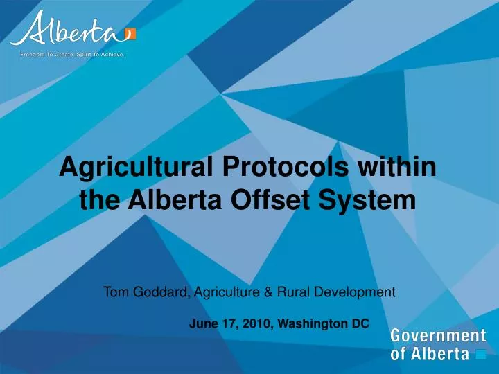 agricultural protocols within the alberta offset system