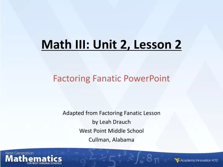 math iii unit 2 lesson 2