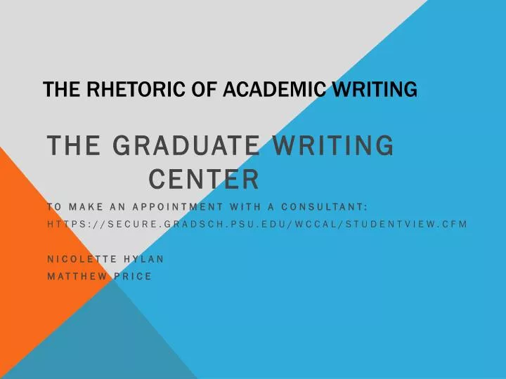 the rhetoric of academic writing