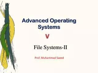 advanced operating systems