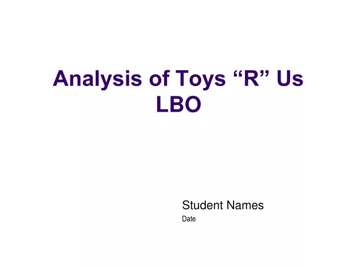 analysis of toys r us lbo