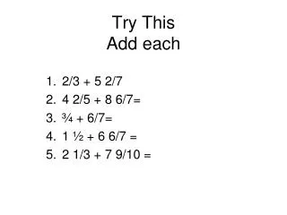 try this add each