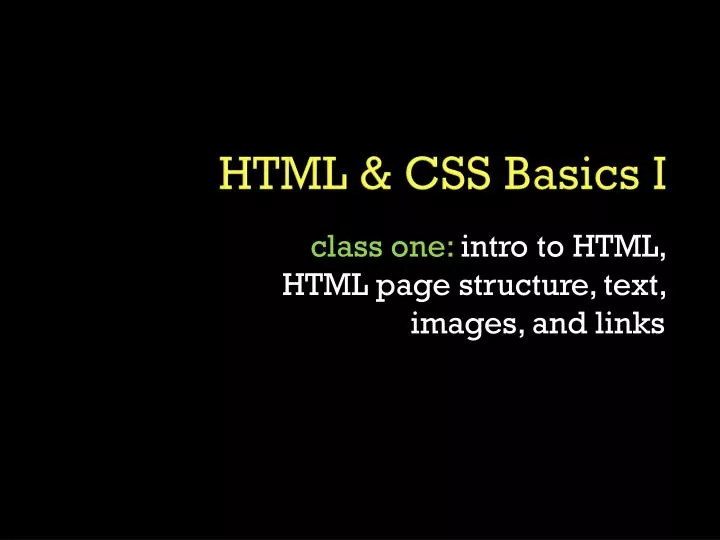 html css basics i