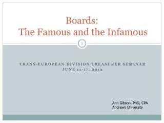 Boards: The Famous and the Infamous