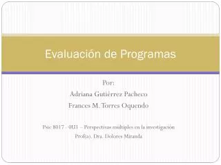evaluaci n de programas