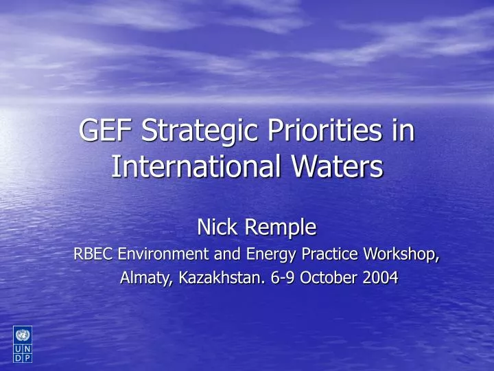 gef strategic priorities in international waters