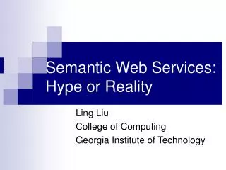 Semantic Web Services: Hype or Reality