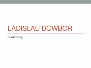 Ladislau Dowbor