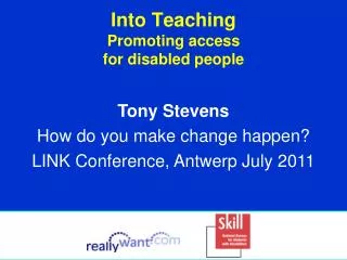 Into Teaching Promoting access for disabled people