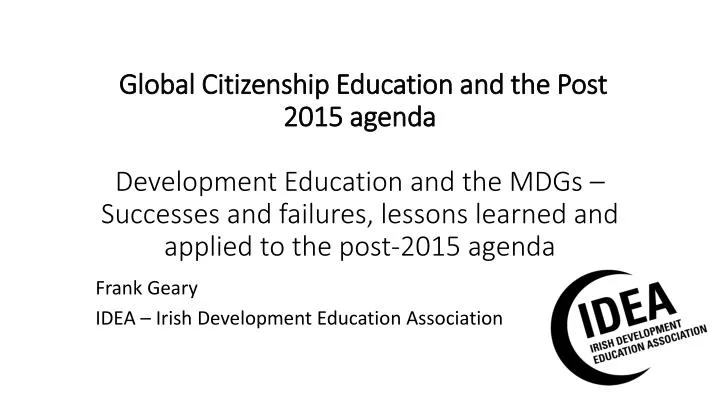 frank geary idea irish development education association