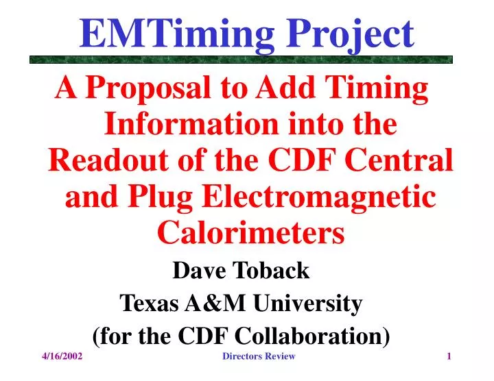 emtiming project